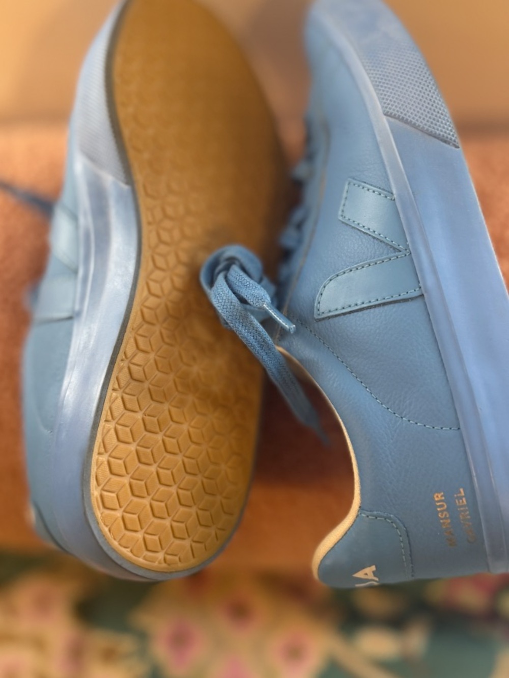 Veja x Mansur Gavriel Campo Low-Top Unisex Sneaker, Limited Edition, Blue, NEW - Picture 9 of 16